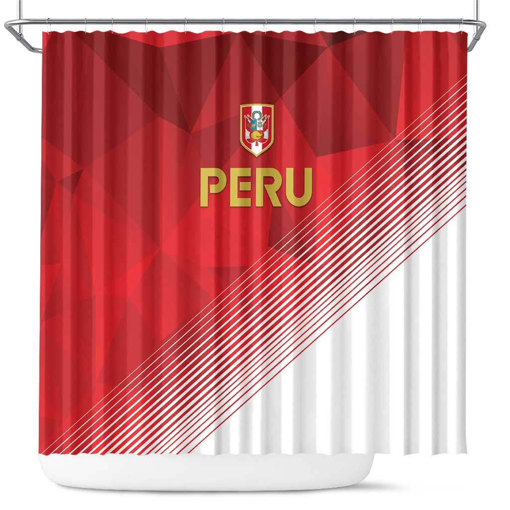 Peru Football Shower Curtain Sporty Style