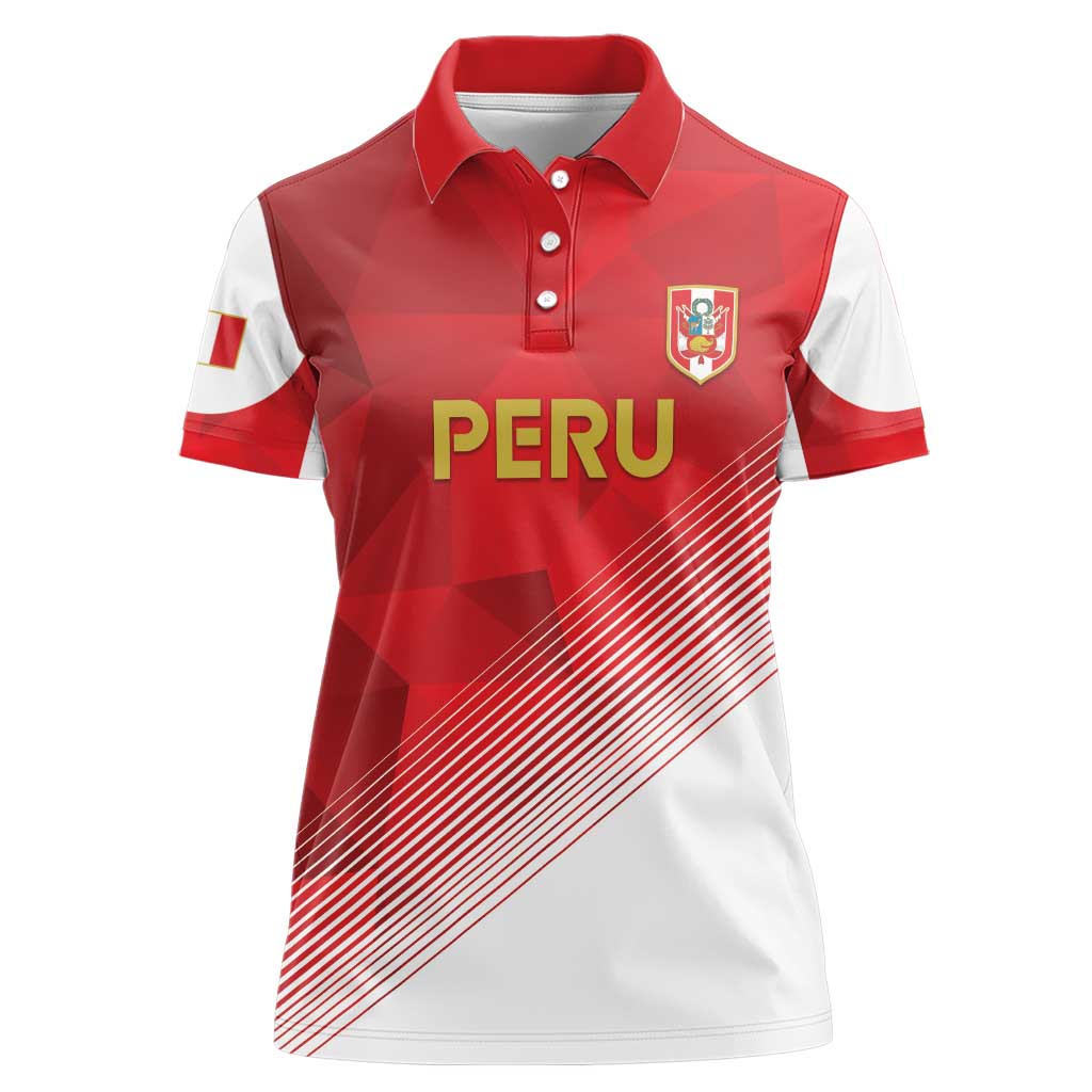 Custom Peru Football Women Polo Shirt Sporty Style