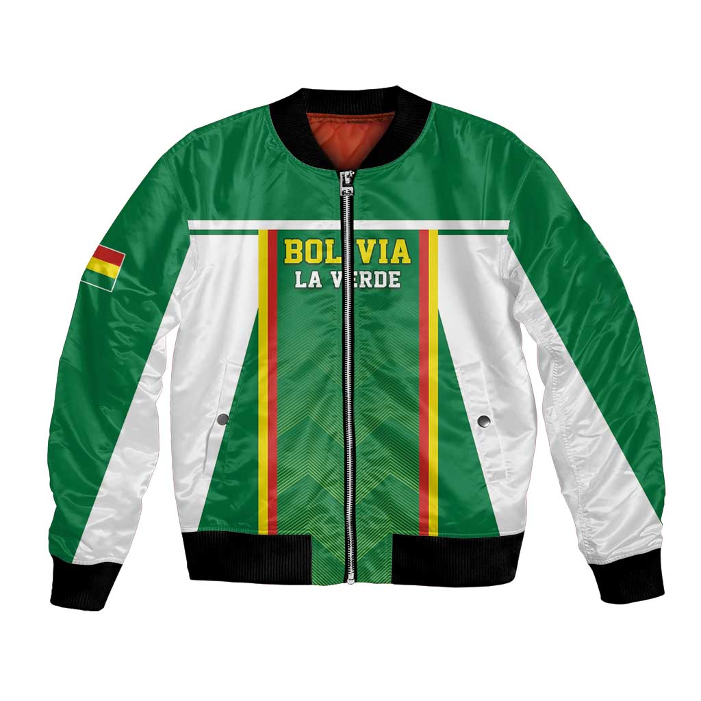 Custom Bolivia Football Bomber Jacket Go Champions La Verde Green Version