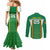 Custom Bolivia Football Couples Matching Mermaid Dress and Long Sleeve Button Shirt Go Champions La Verde Green Version