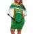 Custom Bolivia Football Family Matching Off Shoulder Short Dress and Hawaiian Shirt Go Champions La Verde Green Version