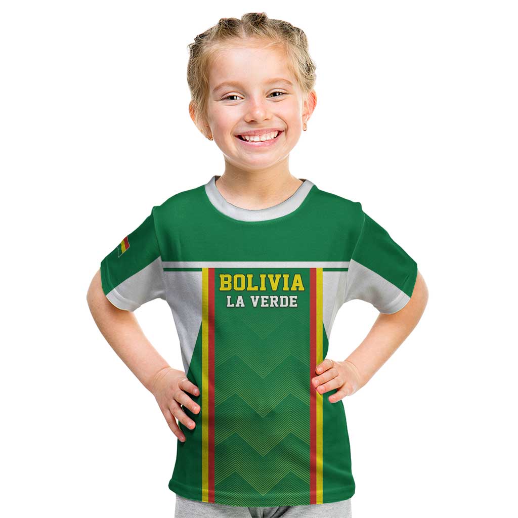 Custom Bolivia Football Kid T Shirt Go Champions La Verde Green Version