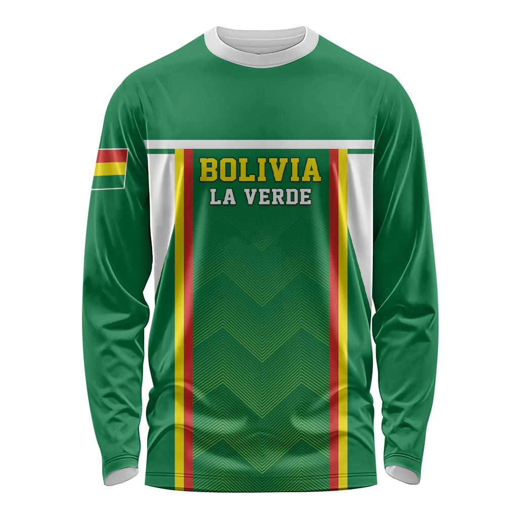 Custom Bolivia Football Long Sleeve Shirt Go Champions La Verde Green Version