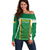 Custom Bolivia Football Off Shoulder Sweater Go Champions La Verde Green Version