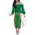 Custom Bolivia Football Off The Shoulder Long Sleeve Dress Go Champions La Verde Green Version