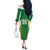 Custom Bolivia Football Off The Shoulder Long Sleeve Dress Go Champions La Verde Green Version