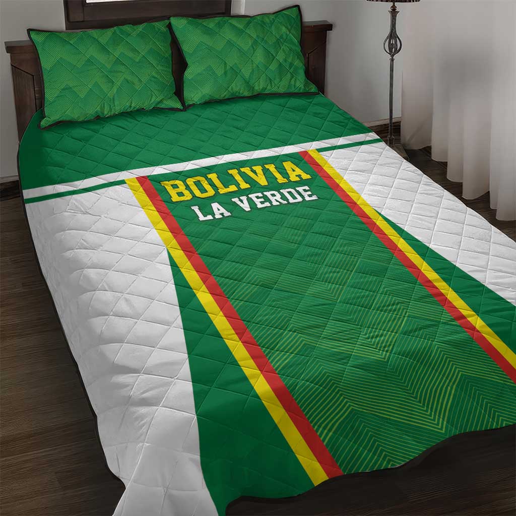 Bolivia Football Quilt Bed Set Go Champions La Verde Green Version