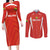 Custom Bolivia Football Couples Matching Long Sleeve Bodycon Dress and Long Sleeve Button Shirt Go Champions La Verde Red Version