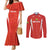 Custom Bolivia Football Couples Matching Mermaid Dress and Long Sleeve Button Shirt Go Champions La Verde Red Version