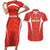 Custom Bolivia Football Couples Matching Short Sleeve Bodycon Dress and Hawaiian Shirt Go Champions La Verde Red Version