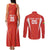 Custom Bolivia Football Couples Matching Tank Maxi Dress and Long Sleeve Button Shirt Go Champions La Verde Red Version