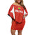 Custom Bolivia Football Family Matching Off Shoulder Short Dress and Hawaiian Shirt Go Champions La Verde Red Version