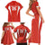 Custom Bolivia Football Family Matching Short Sleeve Bodycon Dress and Hawaiian Shirt Go Champions La Verde Red Version