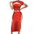 Custom Bolivia Football Family Matching Short Sleeve Bodycon Dress and Hawaiian Shirt Go Champions La Verde Red Version