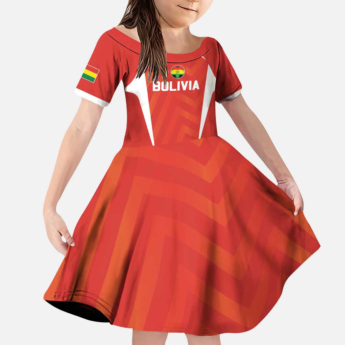 Custom Bolivia Football Kid Short Sleeve Dress Go Champions La Verde Red Version