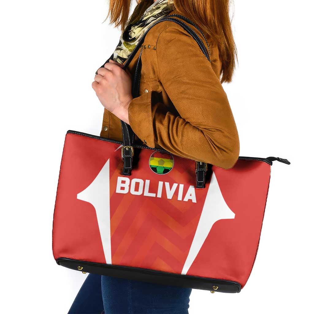 Bolivia Football Leather Tote Bag Go Champions La Verde Red Version