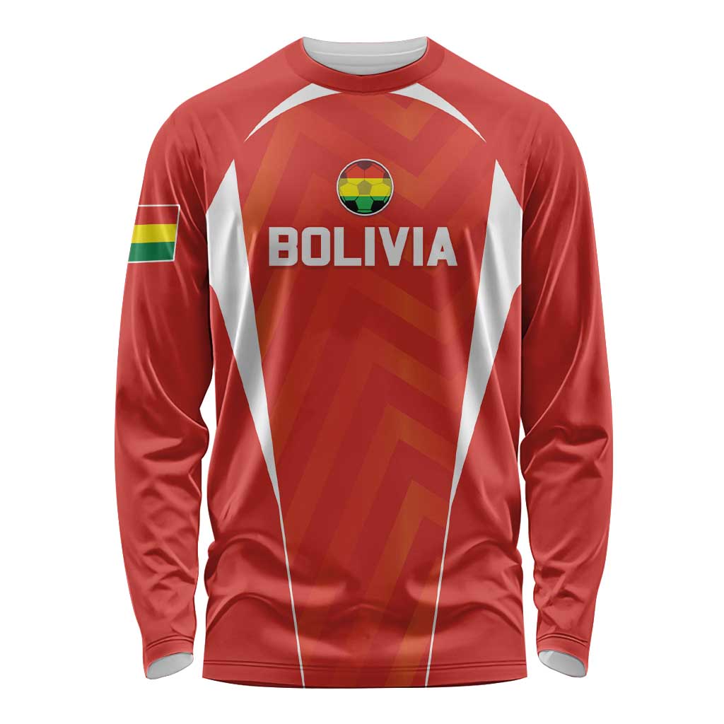 Custom Bolivia Football Long Sleeve Shirt Go Champions La Verde Red Version