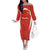 Custom Bolivia Football Off The Shoulder Long Sleeve Dress Go Champions La Verde Red Version