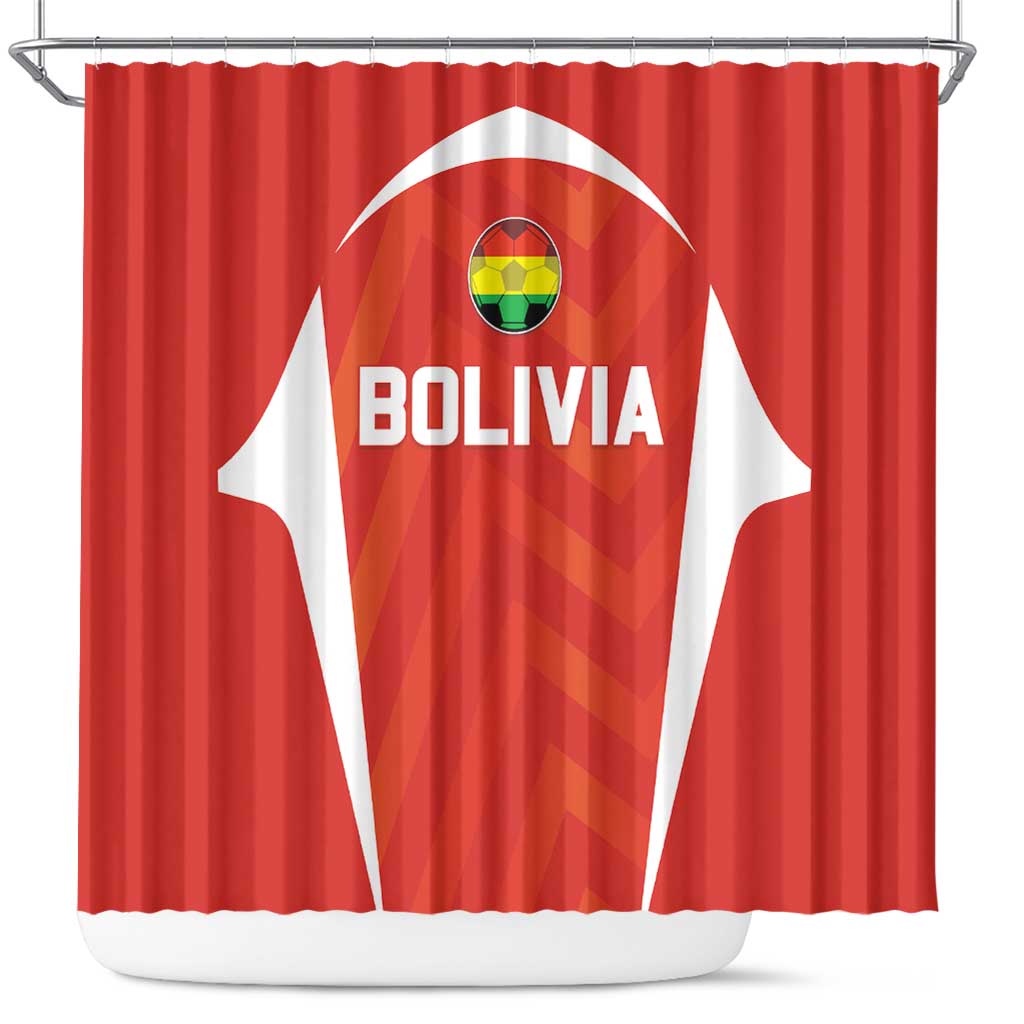 Bolivia Football Shower Curtain Go Champions La Verde Red Version