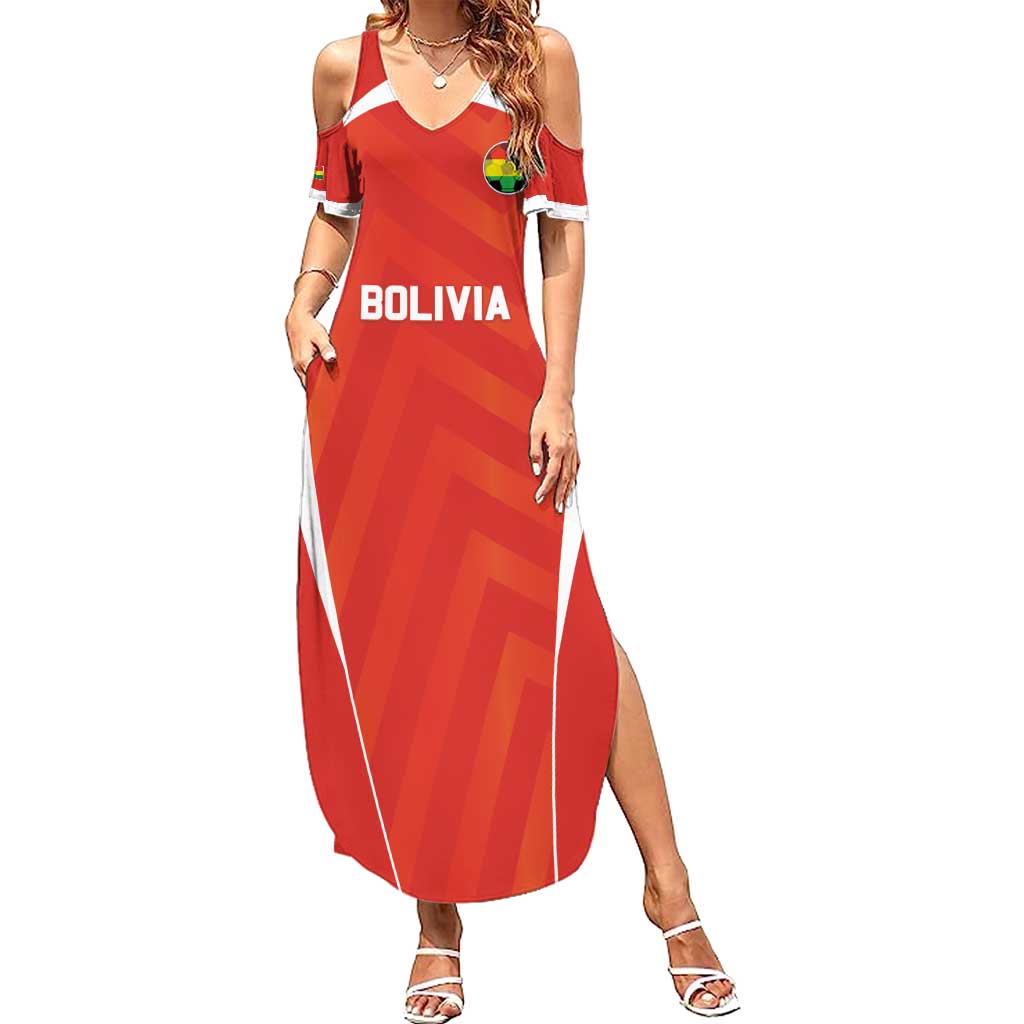 Custom Bolivia Football Summer Maxi Dress Go Champions La Verde Red Version