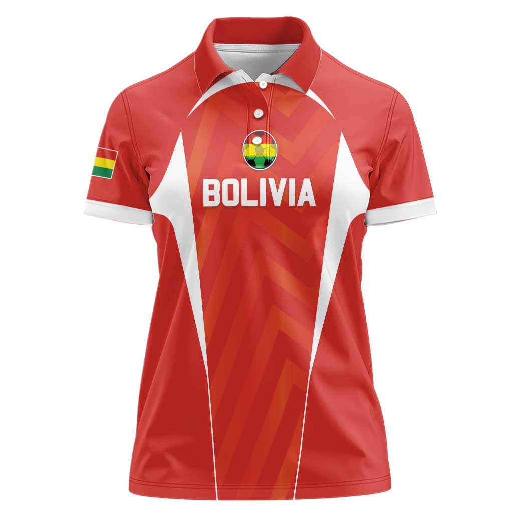 Custom Bolivia Football Women Polo Shirt Go Champions La Verde Red Version