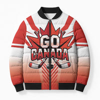 Canada Ice Hockey Custom Bomber Puffer Jacket Go Canada Unique Style