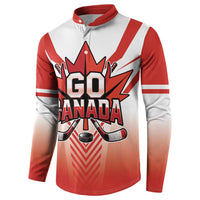 Canada Ice Hockey Custom Button Sweatshirt Go Canada Unique Style