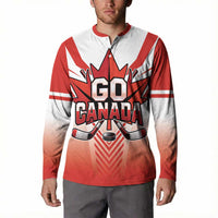 Canada Ice Hockey Custom Button Sweatshirt Go Canada Unique Style