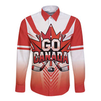 Canada Ice Hockey Custom Long Sleeve Button Shirt Go Canada Unique Style