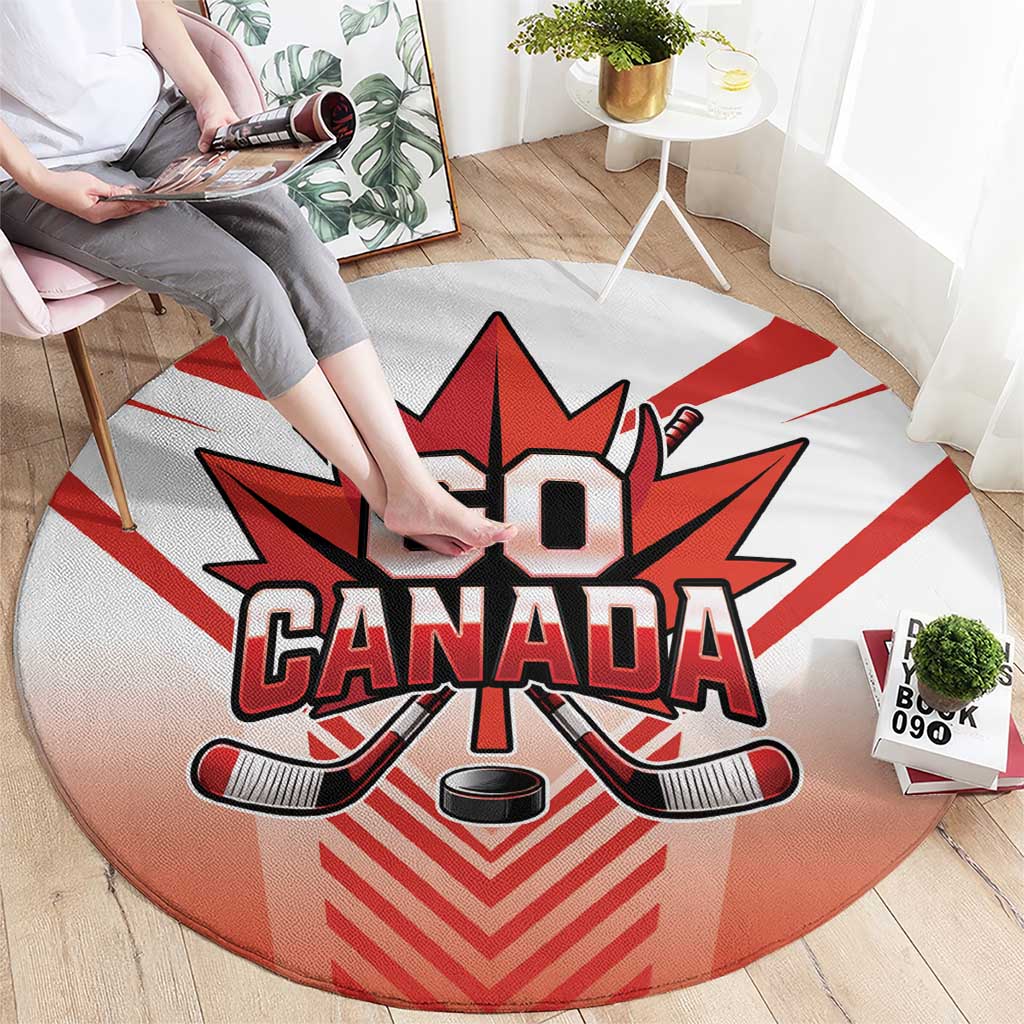 Canada Ice Hockey Round Carpet Go Canada Unique Style