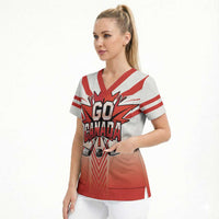 Canada Ice Hockey Custom Scrub Top Go Canada Unique Style