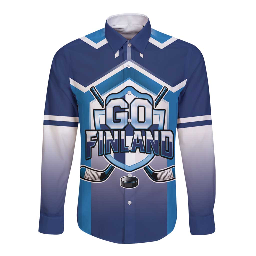 Finland Ice Hockey Custom Long Sleeve Button Shirt Go Suomi Lion Unique Style