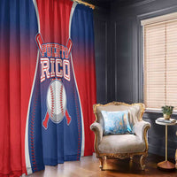 Puerto Rico Baseball Window Curtain Unique Style