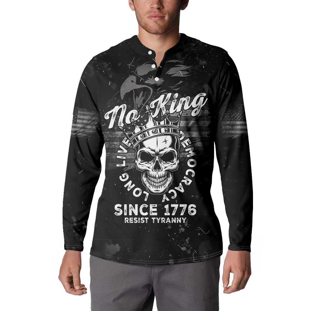 No Kings In America Button Sweatshirt Resist Tyranny - Wonder Print Shop