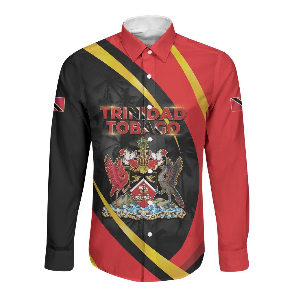 Trinidad And Tobago Independence Day Long Sleeve Button Shirt Two Islands One Nation Endless Pride