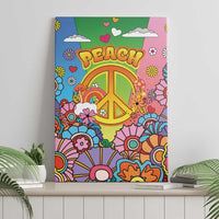 Hippie Peace Love Canvas Wall Art Colorful Style - Wonder Print Shop