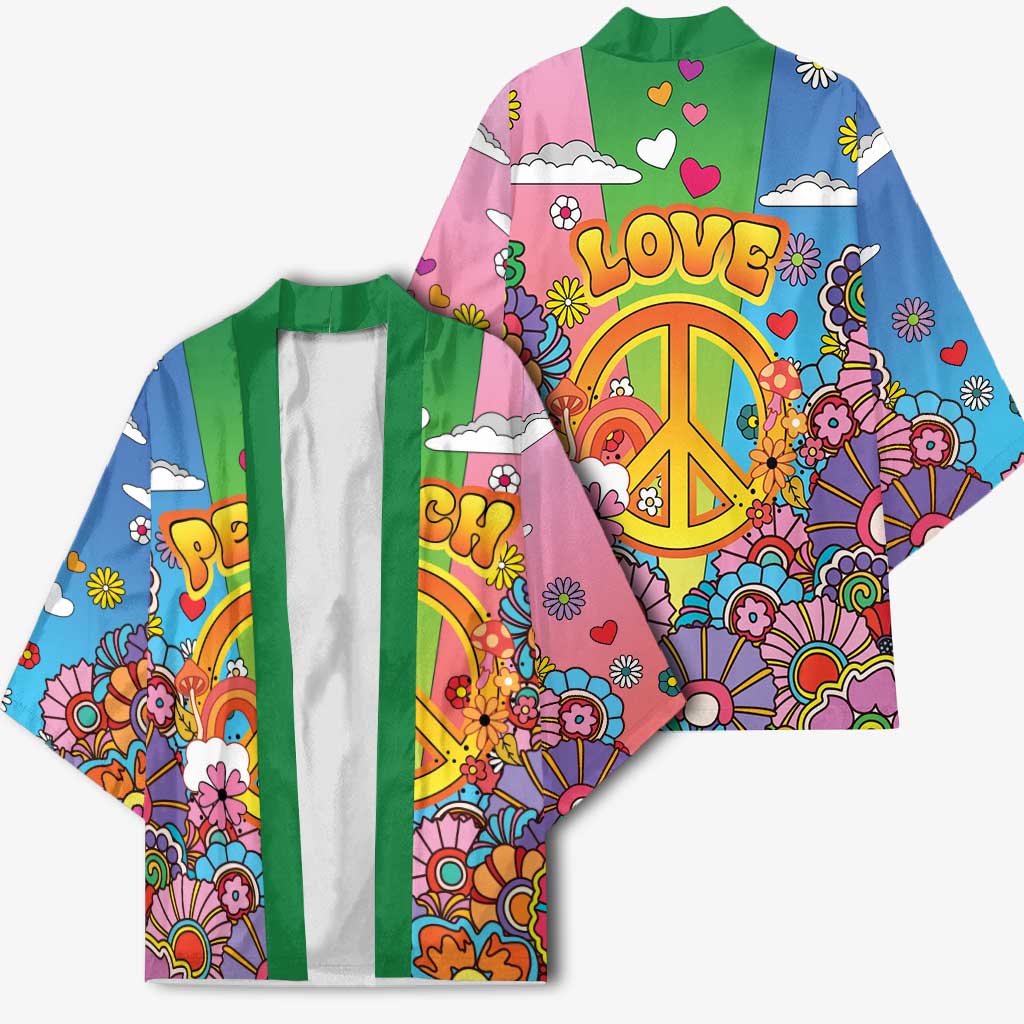 Hippie Peace Love Kimono Colorful Style - Wonder Print Shop