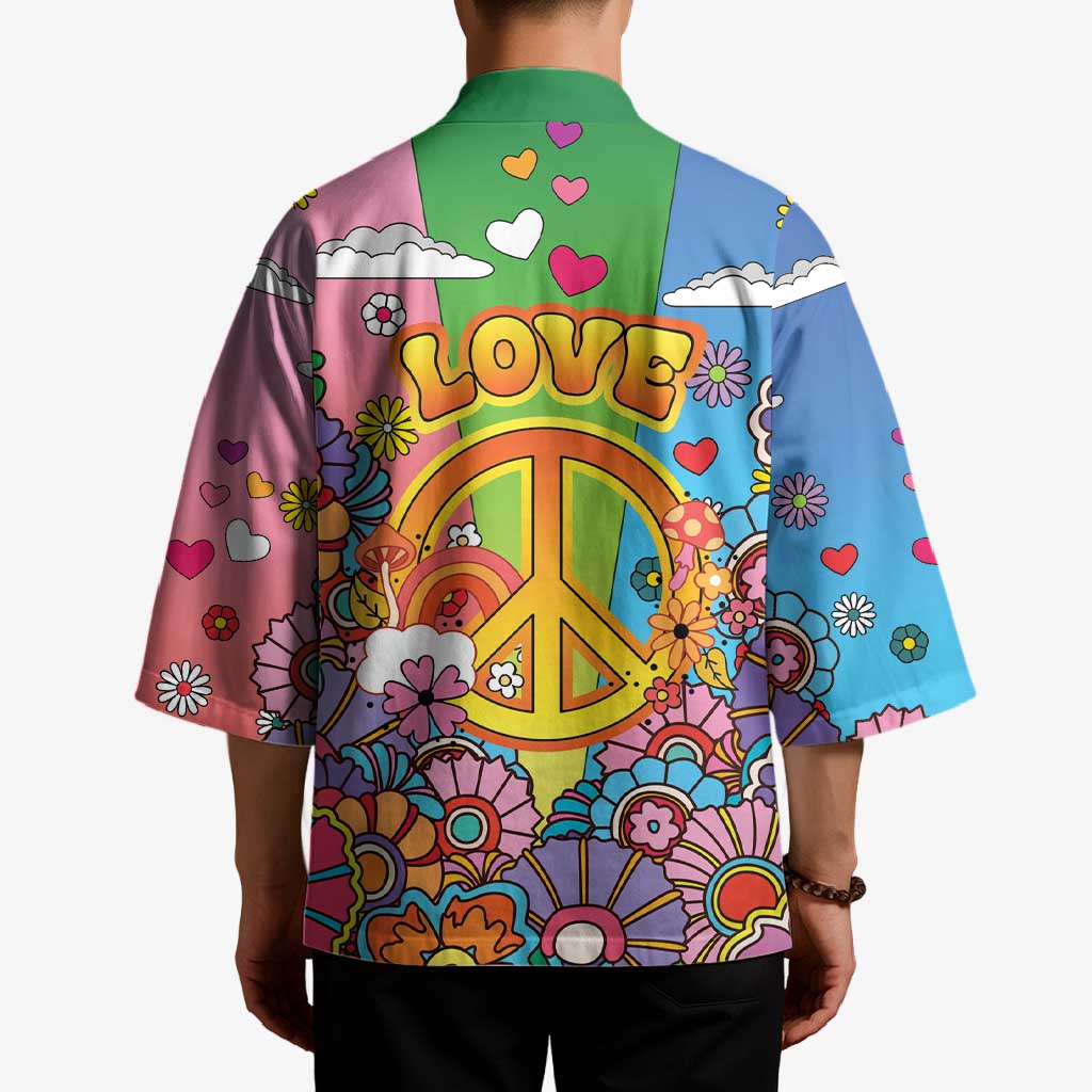 Hippie Peace Love Kimono Colorful Style - Wonder Print Shop