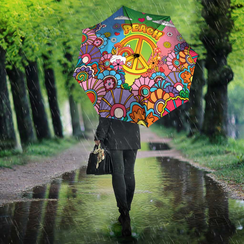 Hippie Peace Love Umbrella Colorful Style - Wonder Print Shop