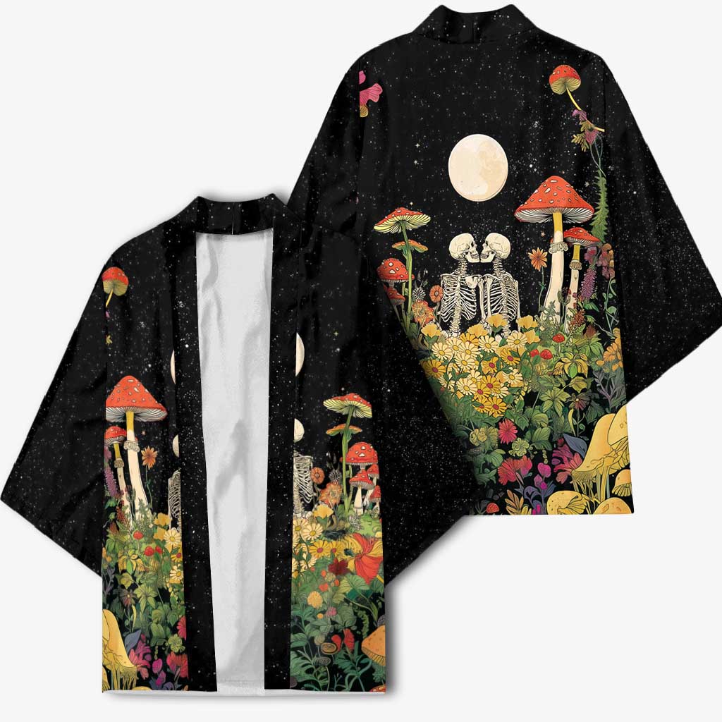 Skeleton Lovers Kimono Hippie Gothic Aesthetic - Wonder Print Shop