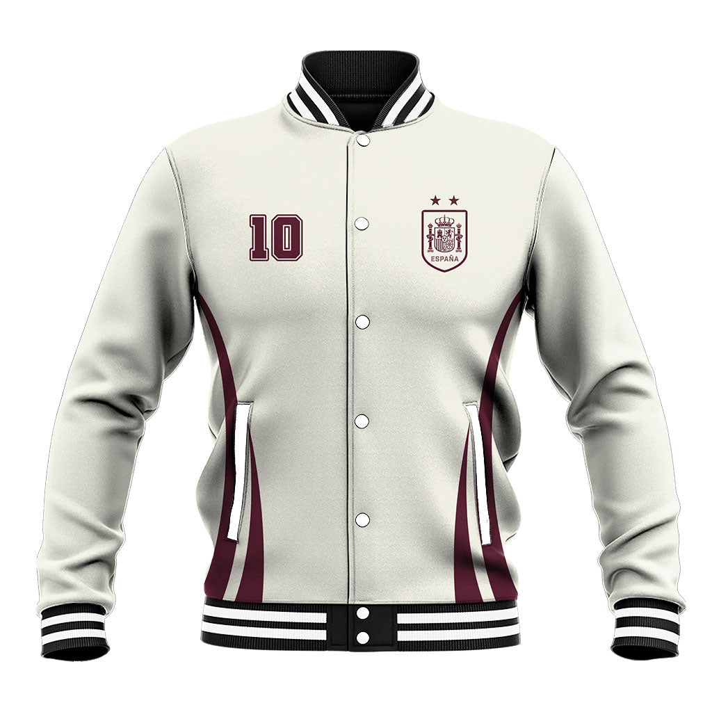 Custom World Football 2026 Spain Baseball Jacket Come On Spain Beige Version