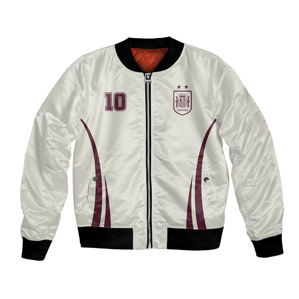 Custom World Football 2026 Spain Bomber Jacket Come On Spain Beige Version