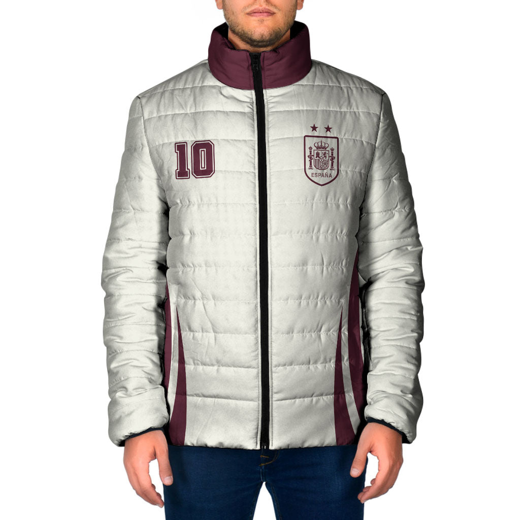 Custom World Football 2026 Spain Padded Jacket Come On Spain Beige Version