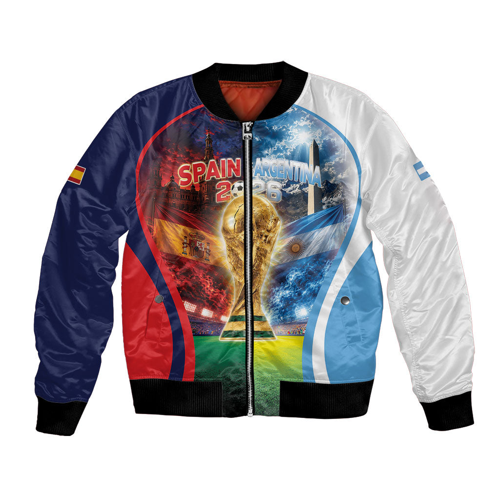 Custom Spain Argentina 2026 World Football Bomber Jacket Go For Glory