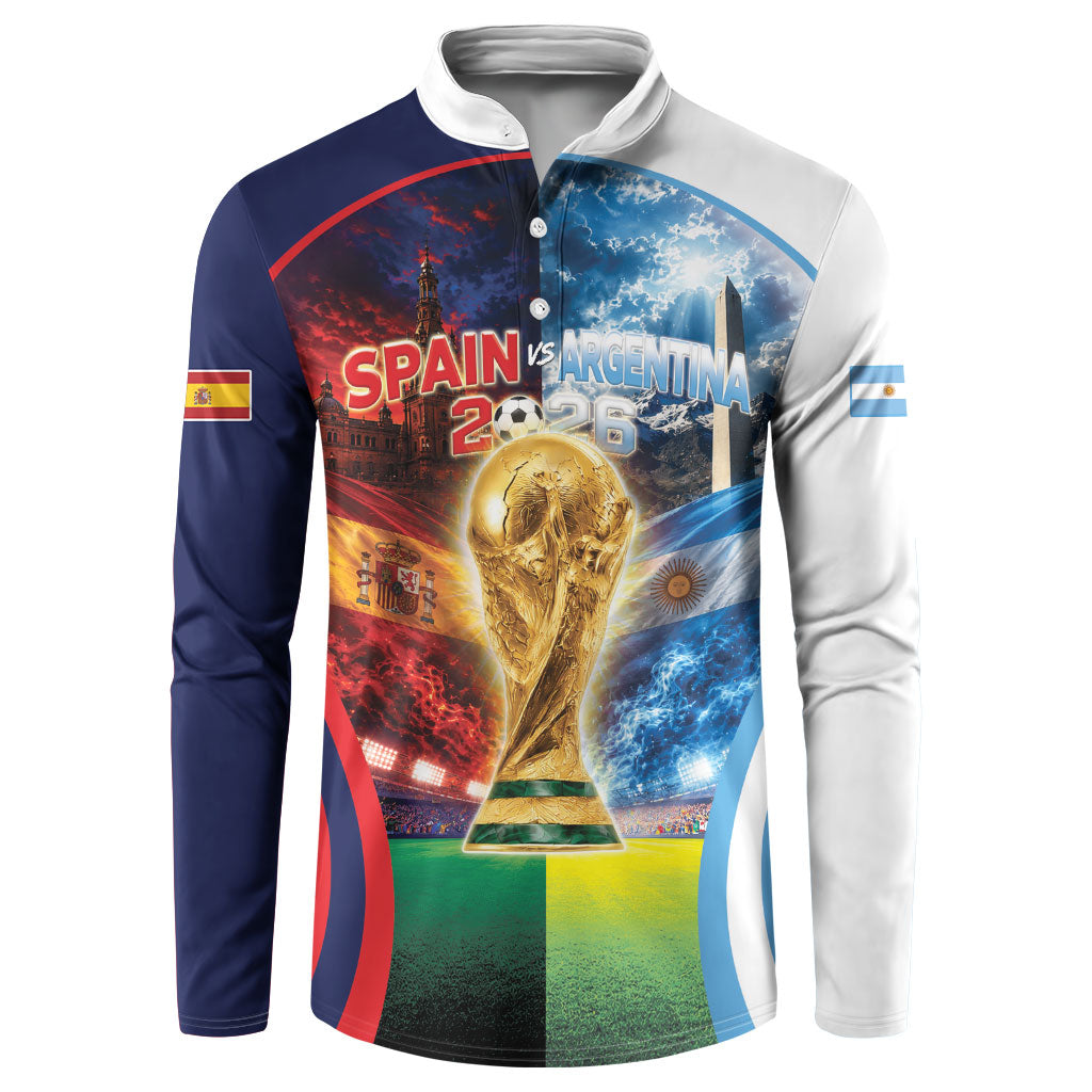 Custom Spain Argentina 2026 World Football Button Sweatshirt Go For Glory