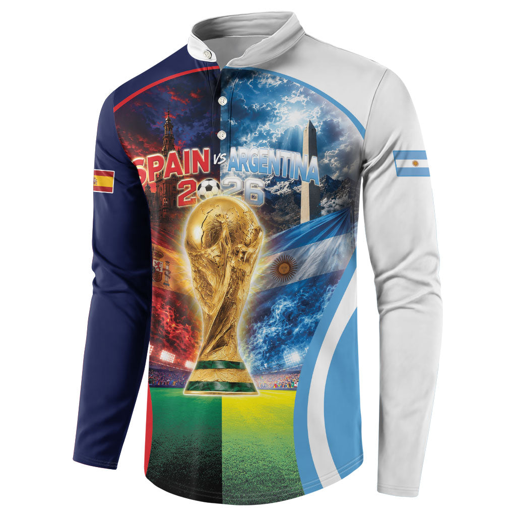 Custom Spain Argentina 2026 World Football Button Sweatshirt Go For Glory