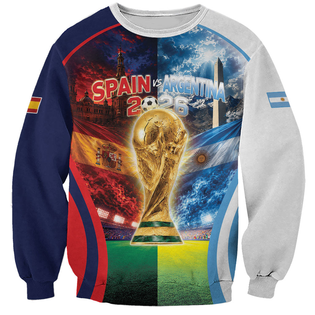 Custom Spain Argentina 2026 World Football Sweatshirt Go For Glory