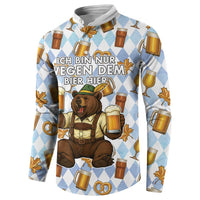 Funny Beer Oktoberfest Button Sweatshirt Ich Bin Nur Wegen Dem Bier Hier - Wonder Print Shop