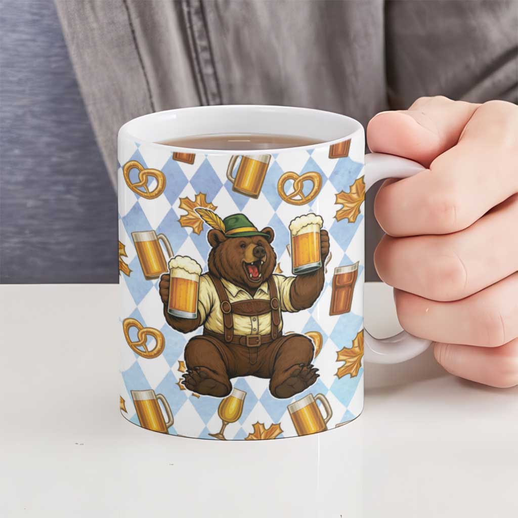 Funny Beer Oktoberfest Ceramic Mug Ich Bin Nur Wegen Dem Bier Hier - Wonder Print Shop