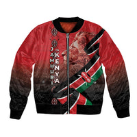 Jamhuri Ya Kenya Bomber Jacket Patriotic Lion With Flag